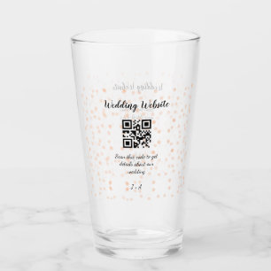 Wedding website scan QR code for details orange so Glass