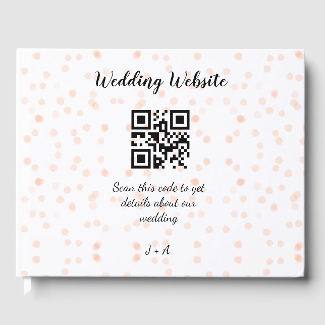 Wedding website scan QR code for details orange so Guest Book (Front)