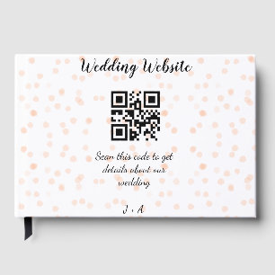 Wedding website scan QR code for details orange so Guest Book