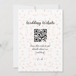 Wedding website scan QR code for details orange so Invitation