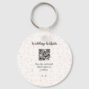 Wedding website scan QR code for details orange so Keychain