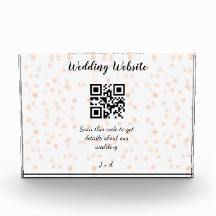 Wedding website scan QR code for details orange so Photo Block