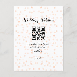 Wedding website scan QR code for details orange so Postcard