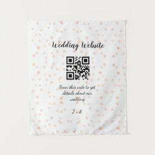 Wedding website scan QR code for details orange so Tapestry