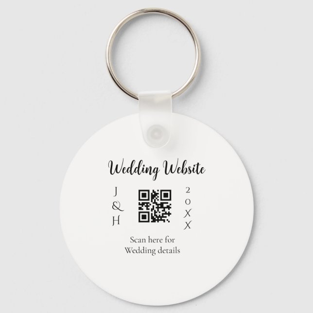 WEDDING WEBSITE SCAN QR COUPLE NAME YEAR SIMPLE MI KEYCHAIN (Front)