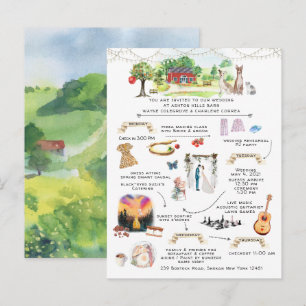 Wedding Weekend Ashton Hills Itinerary Invitation Postcard