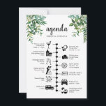 Wedding Weekend Greenery Guest Agenda  Advice Card<br><div class="desc">A wedding timeline itinerary and welcome card with our lush greenery watercolor foliage. Using pictogram icons, let your guests know of your itinerary for the big day & ensure no one miss out on any of your agenda during the whole event. With a welcome message on the front these are...</div>