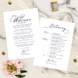 Wedding Weekend Itinerary Elegant Script Welcome<br><div class="desc">Wedding Weekend Itinerary Elegant Script Welcome letter</div>