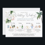 Wedding Weekend Itinerary | Tropical Beach Invitation<br><div class="desc">Including this enclosure card with your wedding invitation is a great way to give your guests additional information on the wedding. Event cards can list the festivities surrounding your wedding, such as welcome cocktails, after-parties, and morning after brunches. If you’re planning a destination wedding, events cards are a great way...</div>