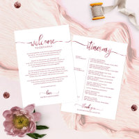 Wedding Weekend Welcome and Itinerary Letter Chic 