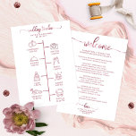 Wedding Weekend Welcome Itinerary Simple Chic<br><div class="desc">Wedding Weekend Welcome Itinerary Simple Chic Cards</div>