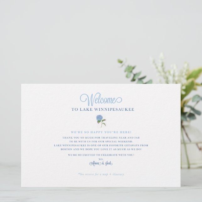 Wedding Weekend Welcome Map Card - for ALAINA (Standing Front)