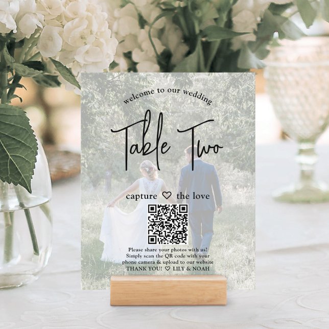 Wedding Welcome 2 Photos & Website QR Table Number (Creator Uploaded)