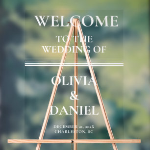 Wedding Welcome Acrylic Sign Clean Typography