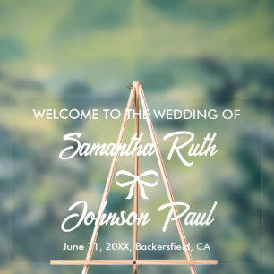 Wedding Welcome Acrylic Sign Modern Script
