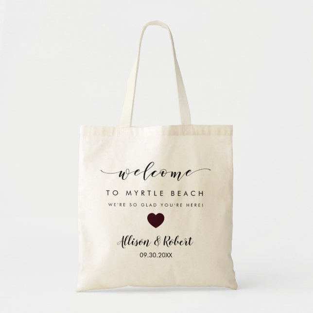 Wedding Welcome Bag for Hotel Destination Burgundy (Front)