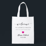 Wedding Welcome Bag for Hotel Guest, Fuschia Heart<br><div class="desc">Fill these fun reusable bags with your favourite treats to help make your guests' stay more enjoyable.</div>
