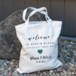Wedding Welcome Bag, Hotel Destination Grey Teal Tote Bag<br><div class="desc">Fill this lovely bag with your favourite treats to welcome guests to your wedding!</div>