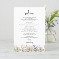 Wedding Welcome Bag Letter Itinerary Wildflowers