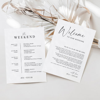 Wedding Welcome Bag Note with Order Timeline Card