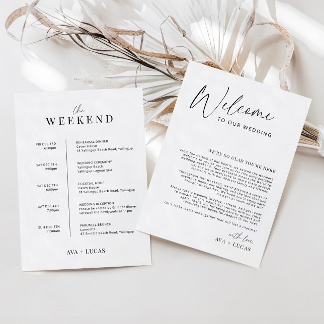 Wedding Welcome Bag Note with Order Timeline Card (Creator Uploaded)