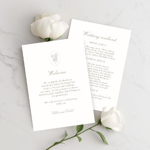 Wedding Welcome Bag   Weekend Itinerary Timeline I Invitation