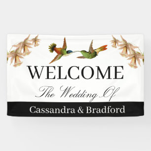 Wedding Welcome Banner    Hummingbird Watercolor 