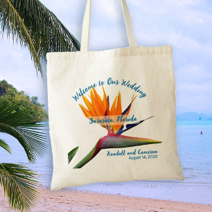 Wedding Welcome Bird-of-paradise Personalized Tote Bag