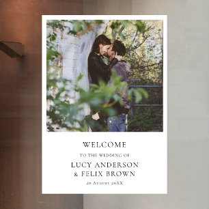 Wedding Welcome Elegant Chic Minimalist Photo Window Cling