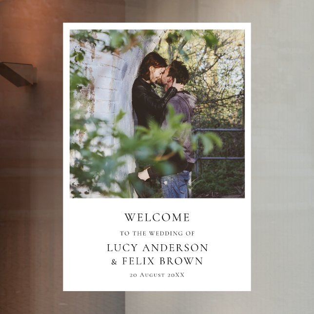 Wedding Welcome | Elegant Chic Minimalist Photo Window Cling (Creator Uploaded)