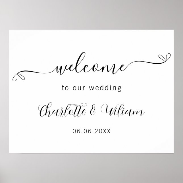 Wedding welcome elegant script minimalist poster (Front)