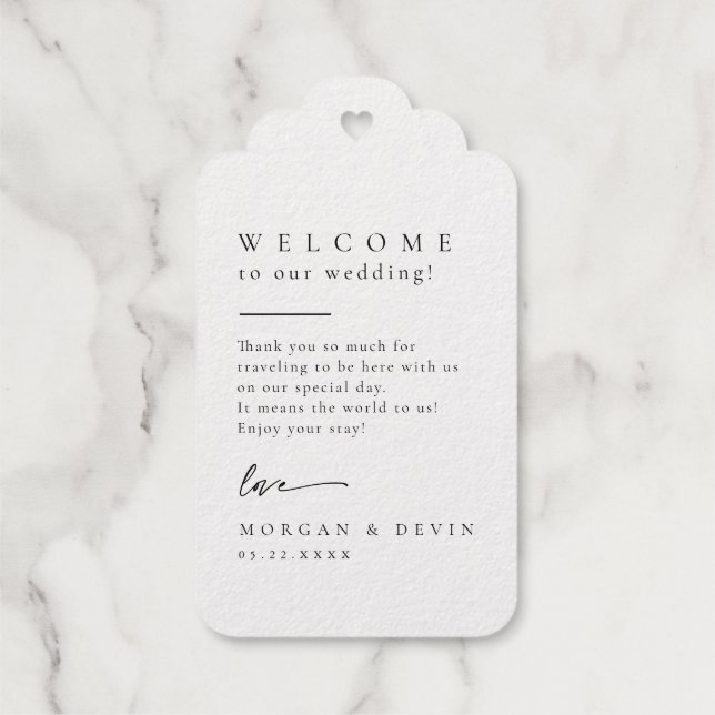 Wedding Welcome Foil Gift Tag (Back)