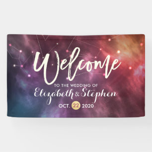 Wedding Welcome Galaxy Stars Nebula Constellations Banner