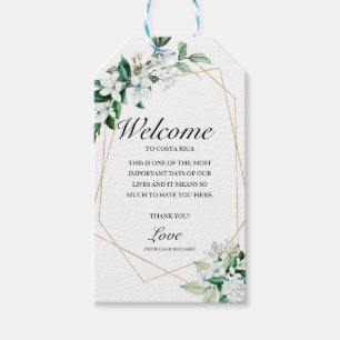 Wedding Welcome Geometric Floral Greenery Gift Tags