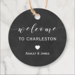 Wedding Welcome Gift Tags, Chalkboard Welcome Favour Tags<br><div class="desc">These welcome bag tags are perfect for tying to bags of treats for your wedding guests to enjoy at their hotel.</div>
