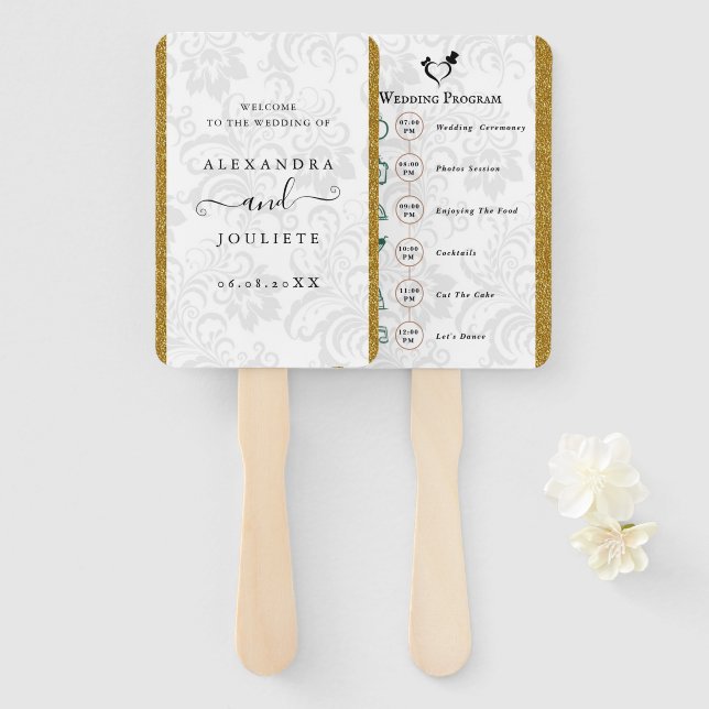 Wedding Welcome Hand Fan (Front and Back)