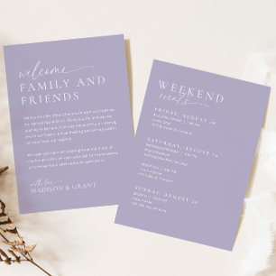 Wedding Welcome Letter & Timeline Itinerary Card