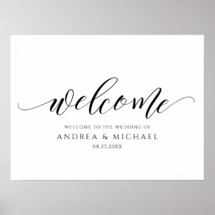 Wedding Welcome Modern Calligraphy Bridal Shower Poster