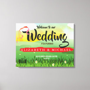 Wedding Welcome Modern Rustic Festival Wedfest Canvas Print