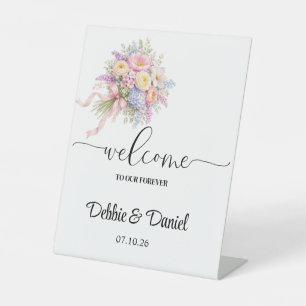 Wedding Welcome Pedestal Sign