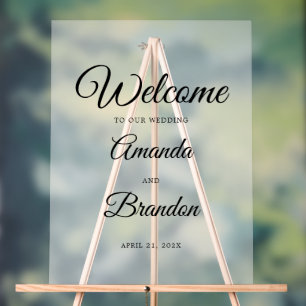 Wedding Welcome Sign frosted Acrylic Sign