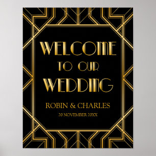Wedding Welcome Sign   Gatsby Art Deco