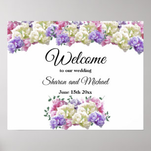 Wedding Welcome Sign Mixed Floral Bouquet