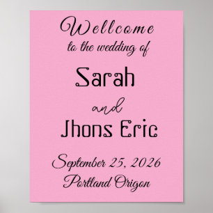 Wedding Welcome Sign Poster, Personalized Bride