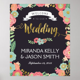 Wedding Welcome sign / Rustic wedding floral