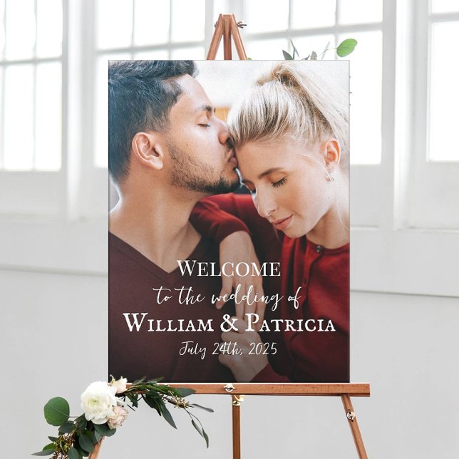 Wedding welcome sign with photo canvas print (Creator Uploaded)