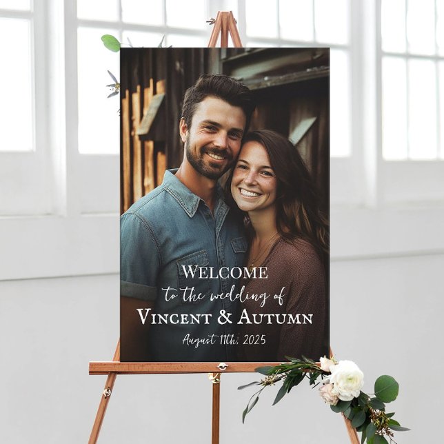 Wedding welcome sign with photo on canvas (Creator Uploaded)