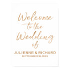 Wedding Welcome Stylish Rose Gold Lettered Sign