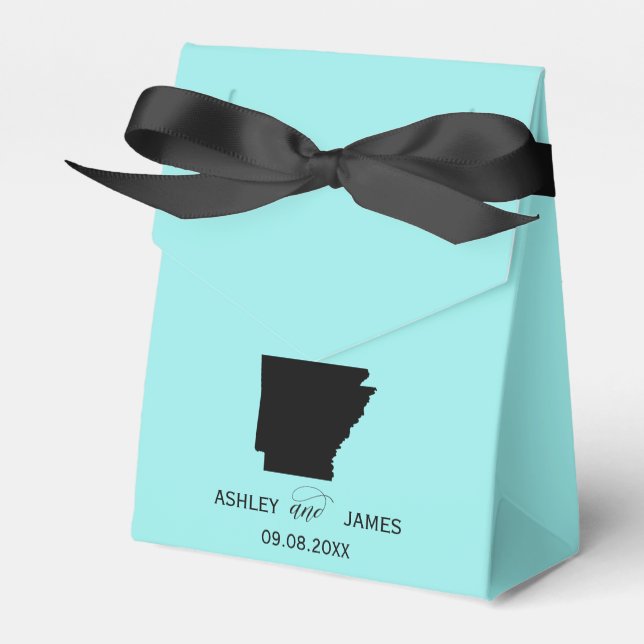 Wedding Welcome to Arkansas Favour Box, State Map Favor Box (Front Side)