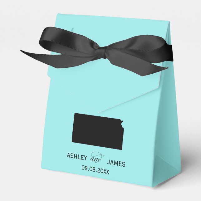 Wedding Welcome to Kansas Favour Box State Map (Front Side)